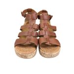BOC Born Concepts Brown Leather Cork Wedge Heel Gladiator Sandals‎ Size 10 Photo 2