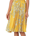 Nanette Lepore Floral Yellow Sleeveless Mock Neck Pleated Fit & Flare Dress 6 Photo 0