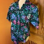 Vintage 80s caribou bright floral top Green Size 8 Photo 8
