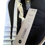 AQUA NEW  Button Bandeau Bikini Top Blaxk White Size Medium Photo 5