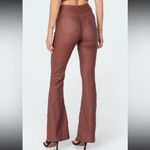 Edikted  Luna Faux Leather Flare Jeans Photo 4