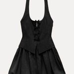 ZARA   little black mini Halter evening dress with bow  Photo 7