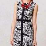 Anthropologie Tabitha Black and White Floral Cotton Eyelet Sleeveless Dress Size 0 Photo 0