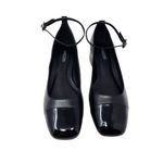 Arezzo Black Slingback Leather Chloe Ankle Strap Low Block Heel Pumps Size 7.5 B Photo 3