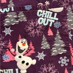 Disney Frozen Olaf chill out winter theme purple v-neck two pocket scrub top SM Photo 2