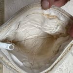 Vintage Beaded Clutch Handbag Silver White Evening Bag Small Chain Strap Photo 4