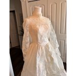 Vintage 60's 70's Victorian Lace Prairie Cottage Wedding Gown Dress High Neck Size undefined Photo 12