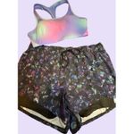 Avia Athletic Sports Bra & Floral Shorts Set Women L/G Bra XL Short Athleisure # Photo 1