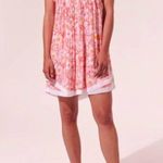 Poupette St. Barth Sz S Sasha Mini Dress in Orange Mid 70s Garden Floral Photo 0