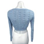 Urban Outfitters  Blue Metallic Knit Long Sleeve Button Up Cardigan Sweater Top S Photo 1