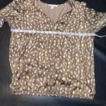 Haven + Blair Multicolor Long Sleeve Abstract Button Down Blouse Top Sz M Brown Size M Photo 8