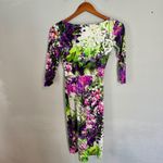 Chiara Boni Le Petite Robe 3/4-Sleeve Ruched Floral Cocktail Dress 42 Photo 4