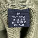 Wool Sweater Rabbit Patch‎ Quirky Green Turtleneck Long Sleeve Bunny Pullover Size M Photo 7