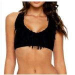 PilyQ New. PQ black fringe teeny bikini. D-cup/medium. Retails $172 Photo 8