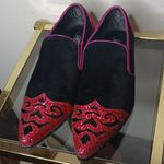 Amalfi Mens Black Velvet Bannon Metallic Slip On Exotic Loafers Size 12 Pink Photo 2