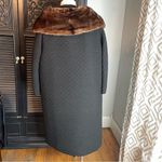 VINTAGE 40s 50s MCM Morris B Sachs Wool Mink Collar Swing Coat XS S Brown Photo 4