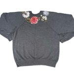 Tultex Vintage 90s Floral Grey Crewneck Sweater Photo 1