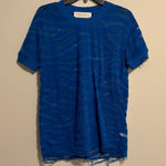 IRO Distressed blue zebra print/mesh coverup Photo 0