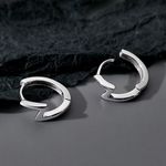 925 Silver Plated Lightning Hoop Earrings for Men Women,Personality Punk Hip Hop Photo 0