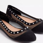 Torrid  Mesh Studded Flat - Black Faux Suede (WW) shoes 10 WW 10 WW Photo 0