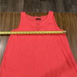 For Cynthia  Linen Blend Asymmetrical Mesh Hem Sleeveless Midi Maxi Dress Coral M Photo 3