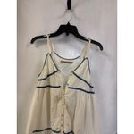 Sleeveless Dress Tiered Embroidery Blue Trim Casual Summer Sundress Size M Photo 2