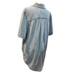 Universal Threads Universal Thread Women's Denim Shirt Dress Short‎ Sleeve Button Down Blue Large Photo 4