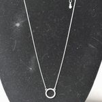 Source Unknown Trendy Flashy Rhinestone Circle Pendant 18" Y2K Glam Delicate Bridal Necklace Photo 2