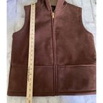 VTG Lauren Ralph Lauren Womens Hooded Faux Suede Detailed Sherpa Lined Vest PS Brown Size undefined Photo 5