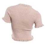 Tic Toc Taupe Lettuce Hem Top Photo 2