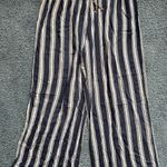 Striped Linen Beach Pants Blue Size M Photo 1