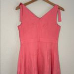 Ann Taylor  Linen Tank Dress Shoulder Bow Preppy Coral Brunch Girly Feminine Photo 4