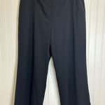 346 Brooks Brothers stretch Women's Elegant Black Wide Leg Trouser.98%wool Size 12 Photo 0