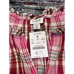 J.Crew  NWT Plaid Mini Dress Ruffle Trim Sweet Briar Marine Salt Pink size 10 Photo 6