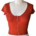 L.A. HEARTS Pacsun Sweater Knit Crop Top Front Zipper ~ Women's Size MEDIUM Brown Photo 1