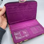 Vera Bradley  Purple Floral Full Zip Wallet Accordion Paisley Fabric Photo 3