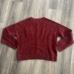 Rails Red Crew Neck Sweater Classic Knit Cashmere Wool Varsity Oversized Photo 1