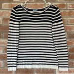 J. McLaughlin Striped Sweater Navy Blue White Women’s Small Nautical Photo 0