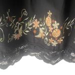 Sugar Lips Women's Size Medium Black Embroidered Floral Lace Above Knee Skirt Photo 3