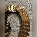 Vintage Gold tone metal Statement belt elastic adjustable 34” Renaissance Photo 11