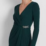 Lauren Ralph Lauren Jersey Surplice Cocktail Dress in Green, Size 14, New w/Tag Green Photo 0