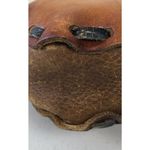 Small Mexican Tooled Leather Mini Shoulder Boho Bag Purse Brown Floral 5” X 5” Photo 6
