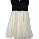 White House | Black Market Black & White Strapless Tulle Velvet Bow Mini Party Dre Photo 2