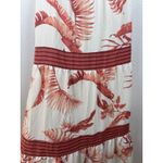 By The River Women's Medium Midi Dress Sleeveless Tropical Print Casual White Photo 3