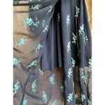 Sandro Paris Embroidered Faux Wrap Midi Black Ruffled Dress Size 1 Small FR 36 Photo 5