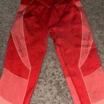 Gymshark Vibrant Red and Pink Color-Block Leggings Photo 2