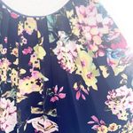 Doe & Rae  Floral Navy Blue Tank Top Blouse Photo 4