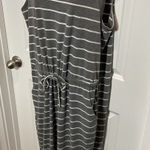 Womens Gray White Stripe Sleeveless Jumpsuit Casual Lounge 2XL XXL Photo 0