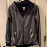 Avia  Women's Full Zip Hoodie Jacket with Thumb Hole Inserts Size S Gray & Blue Photo 0