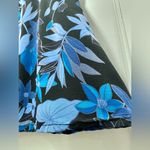 Sag Harbor VTG 80s 90s Black & Blue Tropical Floral Knee-Length Skirt Photo 4